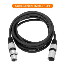 QUARKZMAN XLR Male to XLR Female Cable, 10ft XLR to XLR Microphone Cable, Audio Adapter Cable for Preamp/Speaker Systems, Black