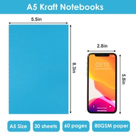 LABUK 48pcs A5 Bulk Notebooks Journals, 5.5 X 8.5in Lined Journals Bulk, Colors Ruled Journals for Writing, Office, School 60 Pages, 18 Colors