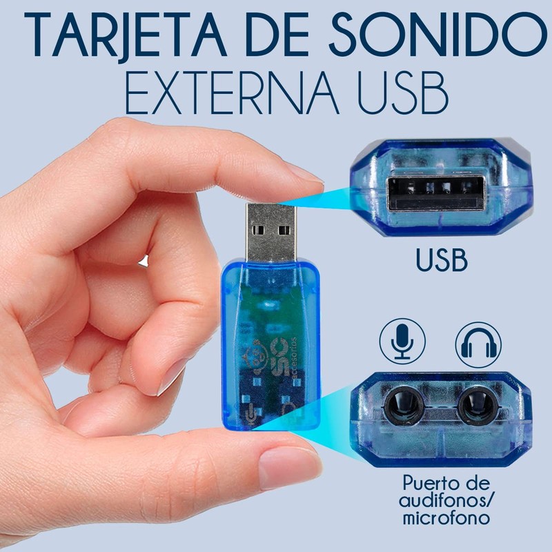 SC ACCESORIOS Tarjeta De Sonido USB Audio 5.1 Canales Pc