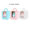 Selecto Bake 6 Pcs Paper Cupcakes Boxes, Portable Single Cupcake