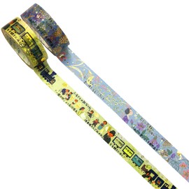 Shealdo Shinzi Katoh ks-dt-20066 Glittering Masking Tape, Walk in Literature, Weeping Hair, Handful of Sand, 2 Rolls, 9.8 ft (3 m) Rolls, Made in Japan