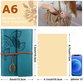 Chinco 5 Pcs Journal Notebook Refillable Leather Diary Leather Vintage Writing Journal Travel Business Work Notebook Gifts Bulk For Women Men With Blank Pages And Retro Pendants, 7 X 5 In
