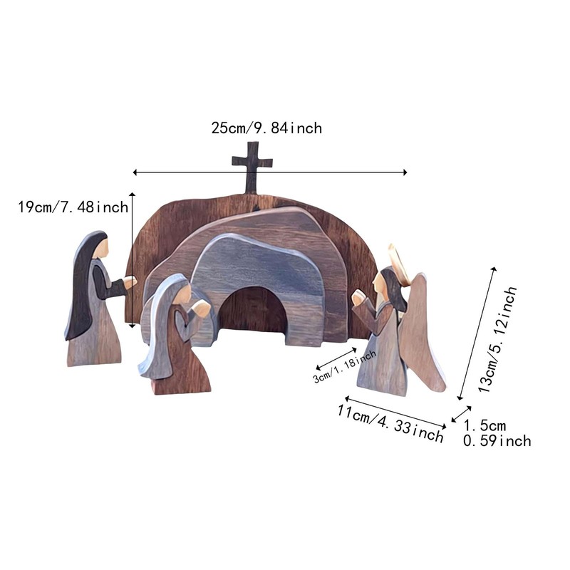 Harilla Osterauferstehungsszene Set Figuren robuste Dekorationen für Zähler Schränke Büro