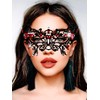 Aularso Rhinestone Masquerade Mask Black Lace Masquerade Ball Mask Venetian