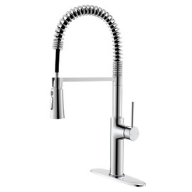 Lavatrum Polished Chrome Kitchen Faucets,Commercial High Arc Single Handle Kitchen Faucets with Pull Down Sprayer for Farmhouse Resist Stainless Professional Pre-Rinse