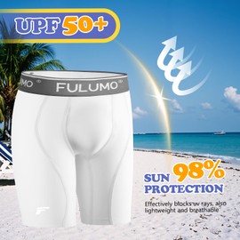 FULUMO Boys'Compression Shorts Youth Athletic Base Layer for Sports, Basketball, Soccer, Running, Quick-Dry Shorts Ages 4–15 True White