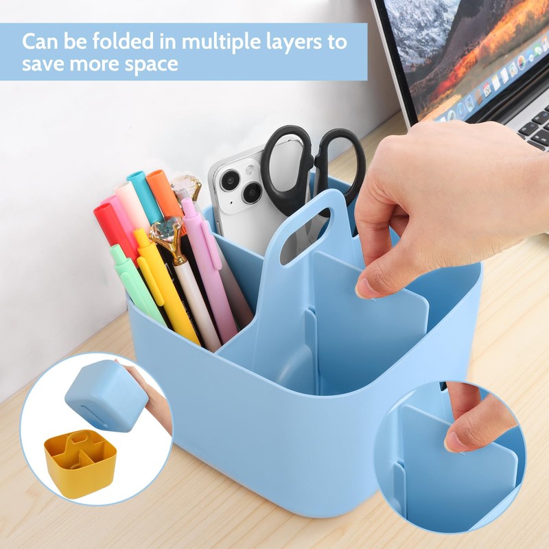 Minicoco Storage Box Multipurpose Table Organiser Cleaning Caddy with Handle