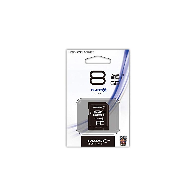 HIDISC HDSDH8GCL10UIJP3 SDHC Card, 8 GB Class 10 UHS-1 Compatible