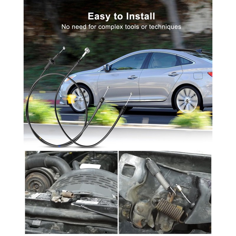 Hood Latch Release Cable Fit for Hyundai Azera 2012-2017 Sonata