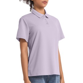 NebuKinex 5 Pack Women's Polo Shirts Short Sleeve 3 Buttons Collared Uniform Tops Moisture-Wicking T-Shirts for Work & Casual X-Large