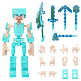 (Assembly Completed) Mini 13 Titans Action Figure, 8 inches, Strong Magnetic Accessories, 8 in 1, 3D Printed Robot Multi-Jointed Movable, Pixel-Style Cute Desktop Ornament