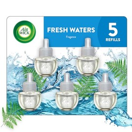 Air Wick Aromatizante de Ambiente Continuo, Fresh Waters, 5 repuestos de 20 ml c/u