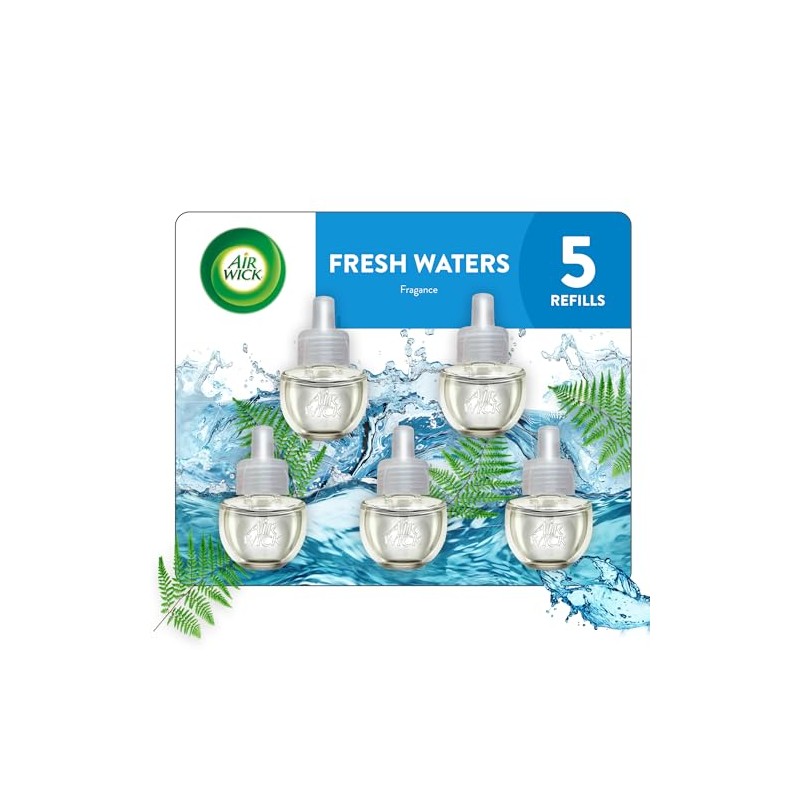 Air Wick Aromatizante de Ambiente Continuo, Fresh Waters, 5 repuestos