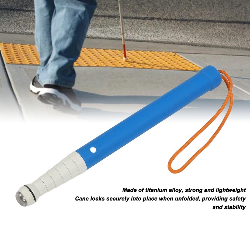 Telescoping Blind Cane, Portable Alloy Reflective Blind Walking Stic, Lightweight
