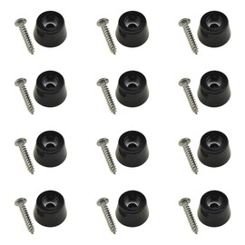 Acoeitl Black Soft Cutting Board Rubber Feet with Metal Screws 0.43" H x 0.75" D Good Grip Sturdy Hold Keep Dry Not Slip No Mark Not Damage Scratch Surface for Table Counter Bottom 12PCS