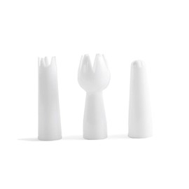 Impeccable Culinary Objects (ICO) Replacement Plastic Nozzles for Whipped Cream Dispenser (Set of 3), White