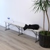 Elama 6 Foot Folding Bench, White Plastic Folding Bench, Portable