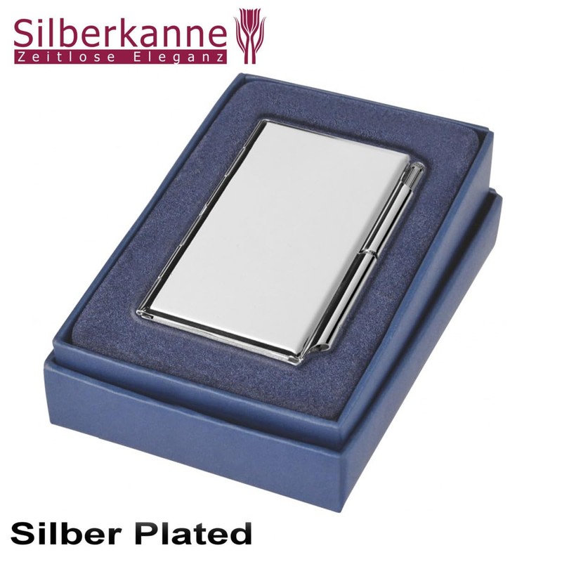 SILBERKANNE Premium Pocket Notepad Silver-Plated (9 x 6 cm) Including