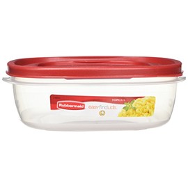 Rubbermaid 7J71 Easy Find Lid Square 9-Cup Food Storage Container and Lid (Pack of 4)