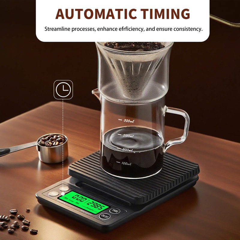 YONCON Coffee Scale with Timer - 0.1g Accurate, 3kg Drip
