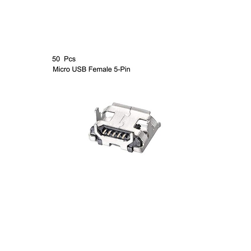 sourcing map Micro USB Female Connector, 5-Pin DIP 180 Degree,