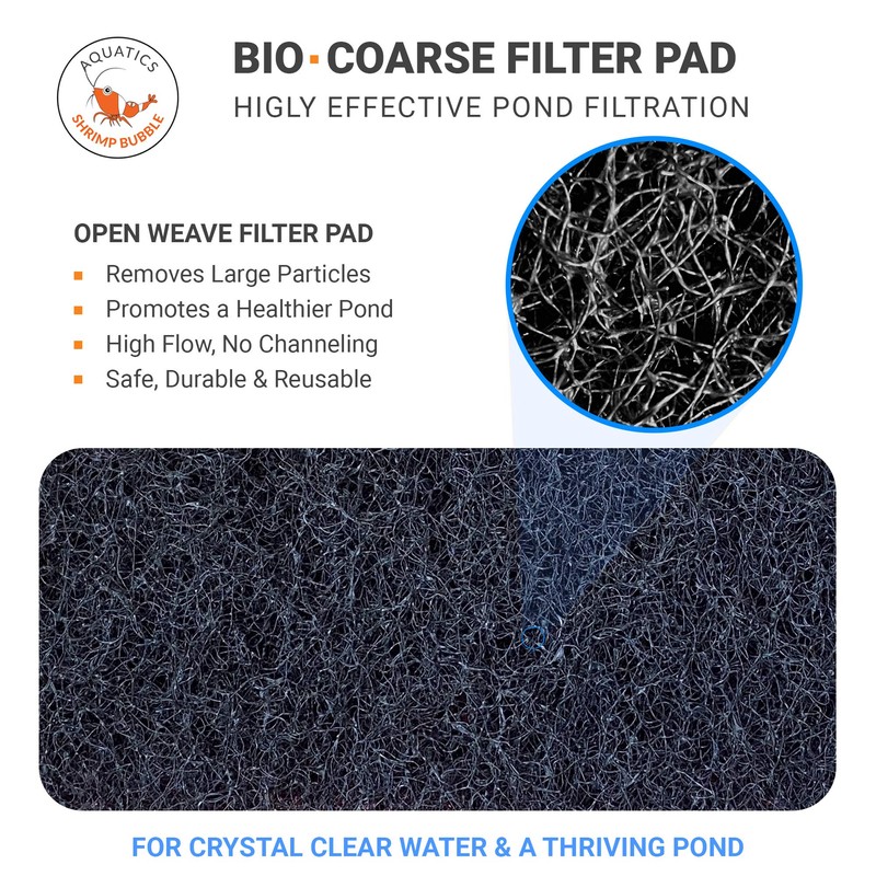 SHRIMP BUBBLE Koi Pond Filter Media Pad Kit - Rigid