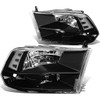 DNA Motoring HL-OH-DR09QUA-BK-CL1 Black Housing Headlights Replacement Compatible with 10-18 Ram 1500-5500, Fit Dual or Quad Headlight Models