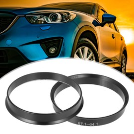 X AUTOHAUX 4 Pcs 67.1mm to 64.1mm Universal Car Hub Centric Rings Black
