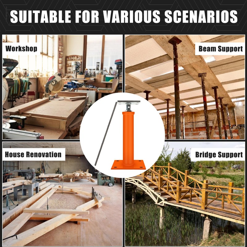 2 Pcs House Floor Jacks for Leveling,11-16" Height Range,9920 lbs