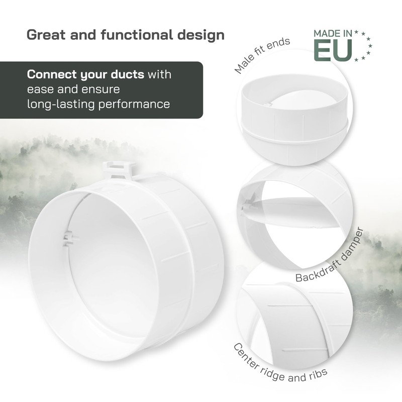 Vent Systems 4'' Inch Backdraft Damper - Dryer Vent Backflow