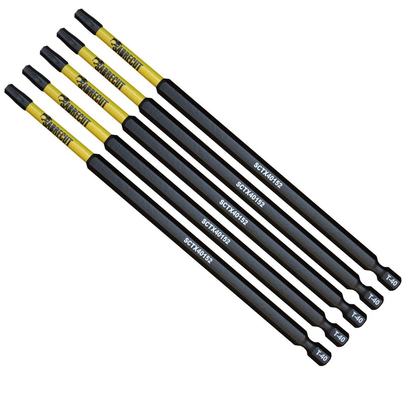 5 x SabreCut SCTX40152_5 152mm T40 TX40 Magnetic Impact Screwdriver