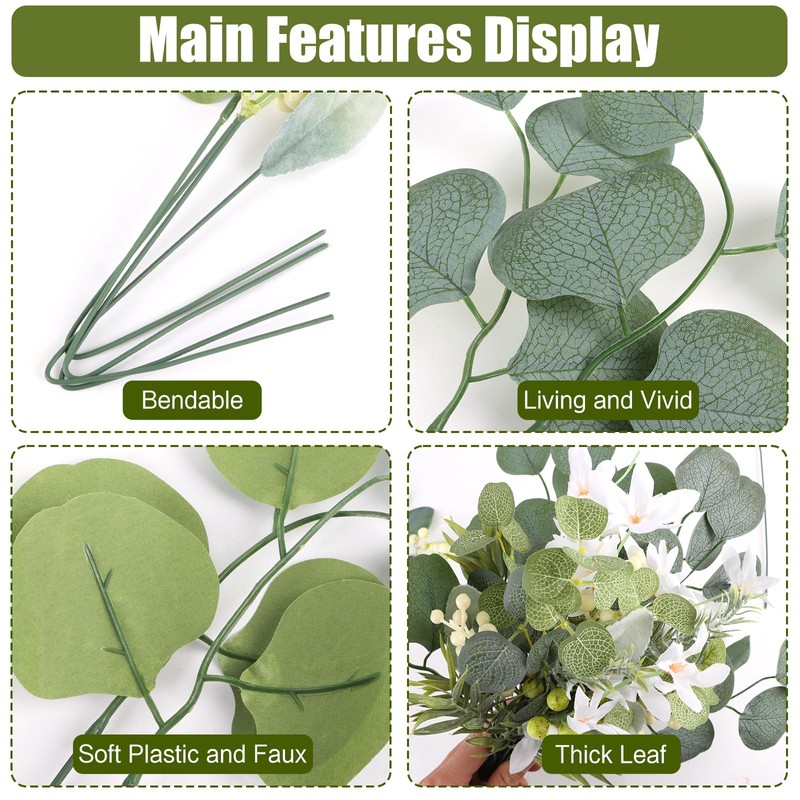 CCINEE 75pcs Artificial Greenery Stems Box Set, Faux Flowers Bouquet