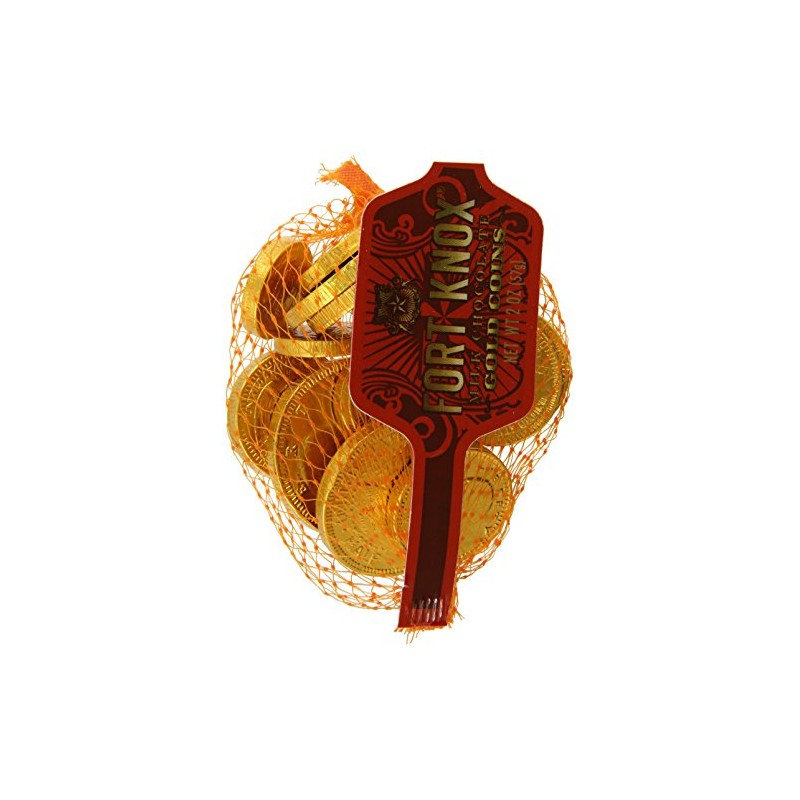 Fort Knox Foiled Milk Chocolate Gold Coins-2 Oz Mesh Bags