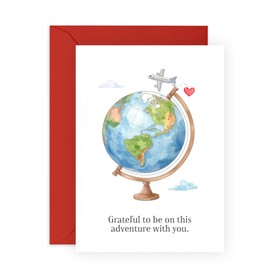 Romantic Travel-Themed Card – Adventure with You – Thank You Gifts for Him, Her, Wife, Husband, Partner, Girlfriend, Boyfriend, Fiance, Travel Buddy – Love Card for Anniversary or Valentine’s Day