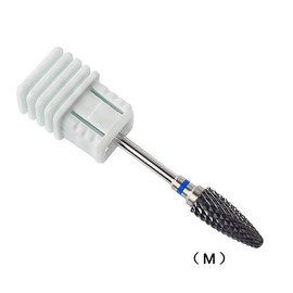 Black Ceramic Flame Bit Professional Nail Drill Bit Nail Art Electric Manicure Drill Suitable for Gel, Acrylics, Manicure(M)