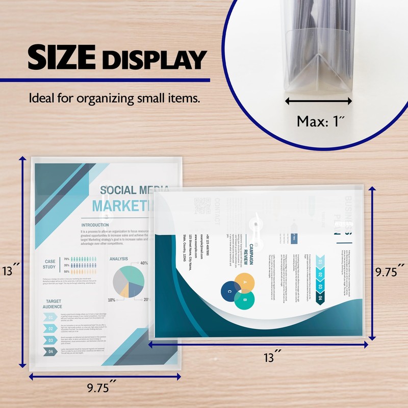 BAZIC Products Plastic Envelopes with String Closure, Clear Poly Envelopes