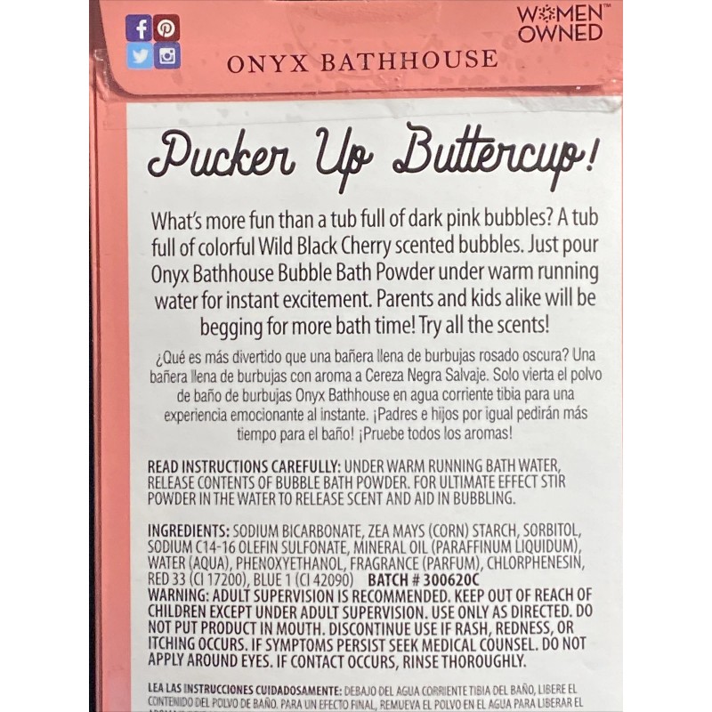 Onyx Bathhouse Pucker Up Buttercup, Wild Black Cherry Onyx Bathhouse