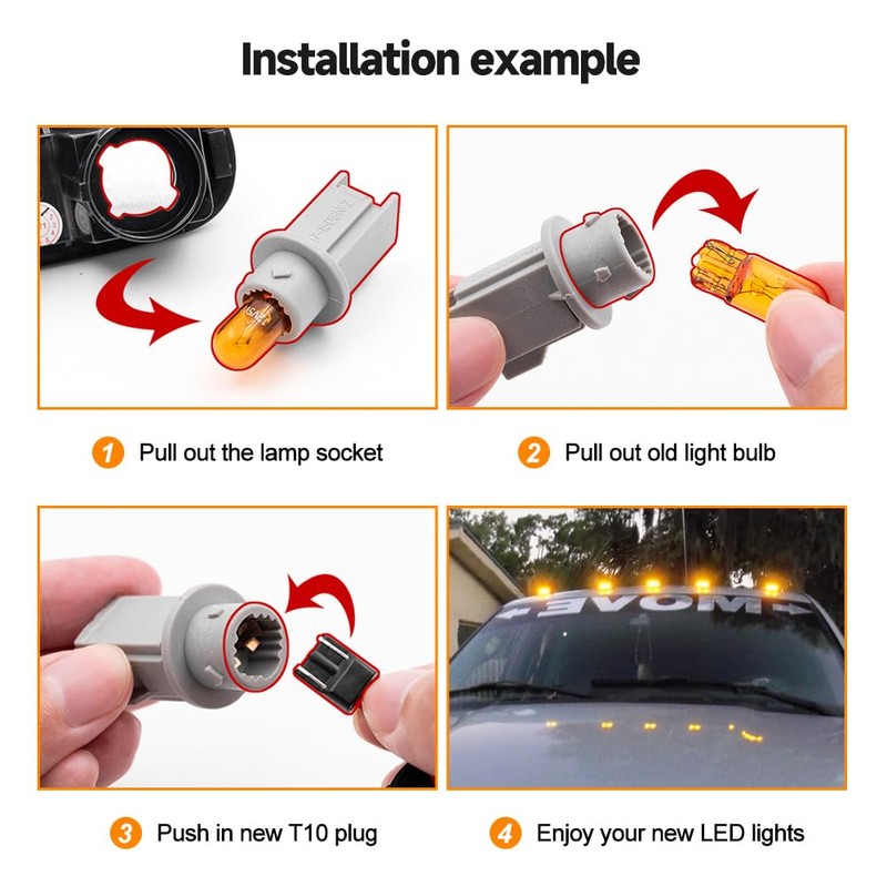 5PCS LED Cab Marker Lights for 2003-2018 Dodge Ram 1500