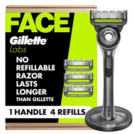Gillette Labs Razor for Men, 1 Handle, 4 Blade Refills, Magnetic Stand
