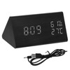 Gatuida LED Alarm Clock with Sound Control Wooden Digital Desk