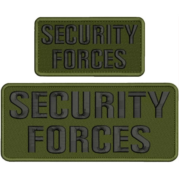 SECURITY F EMBROIDERY PATCH 10X4 AND 6X3 HOOK ON BACK
