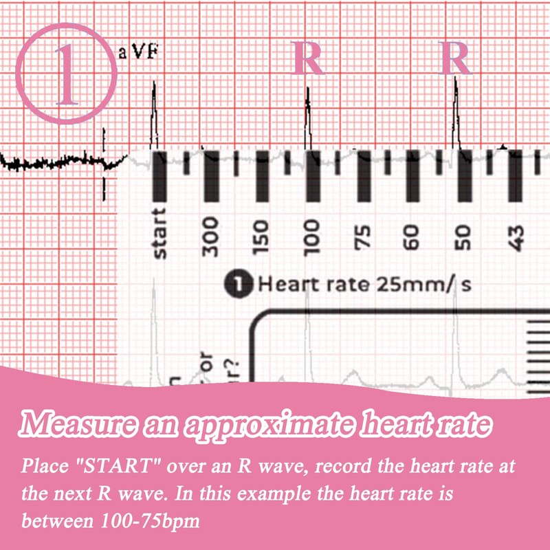 Ecg 7 Step Ruler, Ecg/Ekg 7 Step Ruler Card, Portable