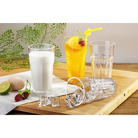 YINJOYI 410ml Clear Plastic Cups Tumblers Highball Drinking Glasses Tall Kids Water Beakers Reusable Glassware Picnic Drinkware