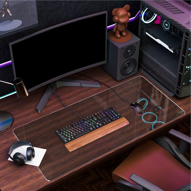 Desk Pad, Transparent PVC Desk Pad, Waterproof Non-Slip Table Mat,