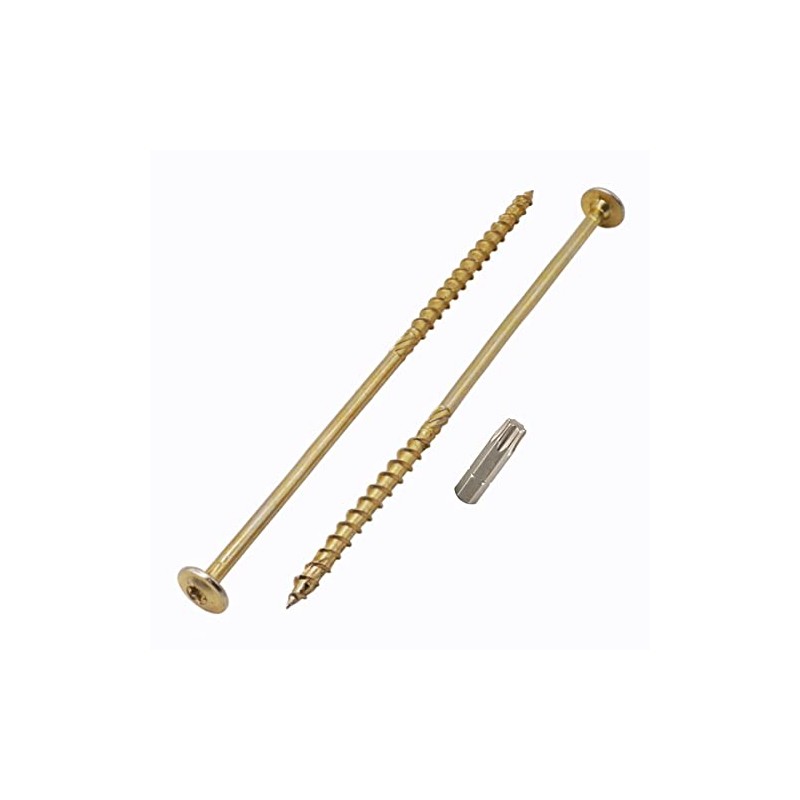 (Pack of 8) Galvanised Steel 8.0 x 280mm Yellow Wood