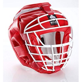 Head Guard New Wire Mesh DX Red Color Various Sizes (Senior)