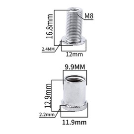 Set of 5, Bicycle Chainring Bolts, M8 Steel, Le Chainring Bolt for Road Bikes, Mountain Bikes (Silver A-Triple Disc)