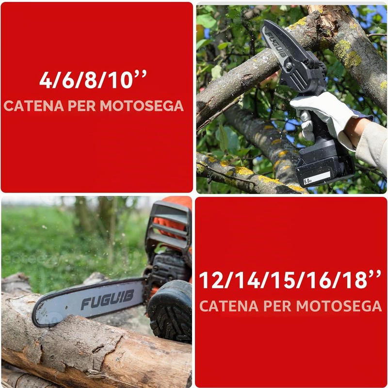 3Pcs FUGUIB 6 Pollici Catena Motosega 1/4"LP 1,1 mm 36
