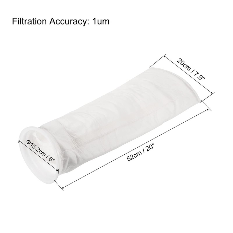 PATIKIL 6 Inch Ring Filter Socks 1 Micron, 2 Pack