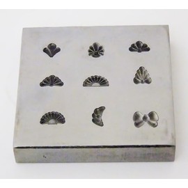Shot Plate 9 Designs Assorted Shapes Impression Dies | Silversmith Supplies | Silversmith Tools | Metal Stamps for Jewelry | Metal Stamps |